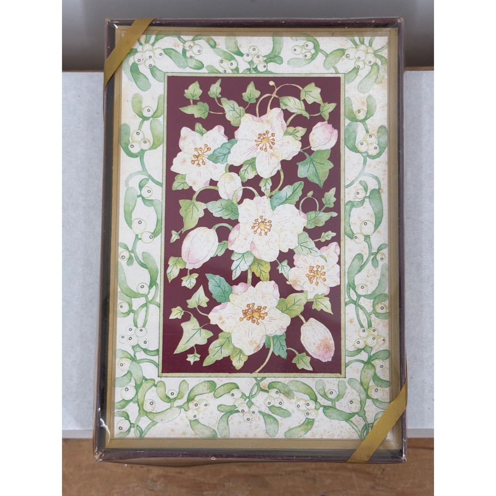 Vintage 1994 Christmas Cards Helen Philipps Floral Mistletoe 7 Boxes of 15 As Is